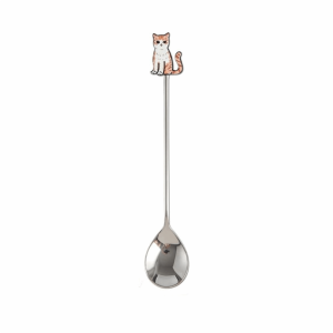 VCH Polished Cat Fish Stainless Steel Spoon Colorful Stirring Spoon Teaspoon Creative Japanese Korean Style Dessert Spoon Dessert