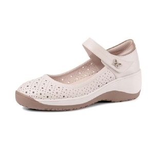 Genuine Leather Soft Sole Anti Slip Casual Womens Wedge Shoes