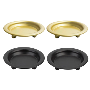 2 Piece Round Iron Pillar Holders Tray For Scented and LED Home Decors Wedding Centerpieces Decoration