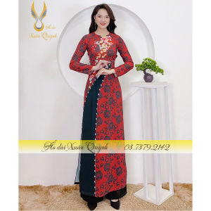 Áo Dài Truyền Thống Lụa Habutai Hoa Hồng Cao Cấp Sang Trọng K96 - Áo Dài Xuân Quỳnh