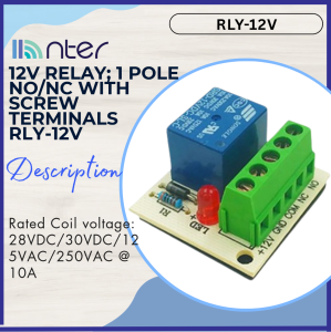 Security Wired  Burglar Alarm 12V DC Relay 1 Pole NO / NC with Screw Terminals 10A with LED Light RLY-12V