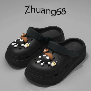 Sục cros nữ cao 4cm kèm charm bear xinh xẻo êm chân thoáng khí chống trơn trượt