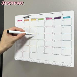 JCSYFAC Từ tủ lạnh khô xóa lịch hàng tháng kế hoạch bảng trắng ghi lại bảng tin Memo Pad Nhà Bếp Tủ lạnh trang trí nội thất