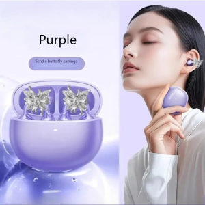 OWS Bluetooth Earphones with Butterfly Earrings Open Wireless High Sound Quality Wearing Comfortable Long Battery Life Headsets