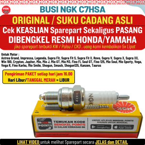 Busi ORIGINAL NGK C7HSA Astrea Grand Impressa Legenda Supra Fit Supra Fit S Supra Fit X Revo Supra V Supra X Supra XX Win 100 Crypton Jupiter Mio J Mio M3 Mio Soul Mio Sporty Vega Vega R Fino Fi Goul GT Mio GT Shogun Smash Shogun125