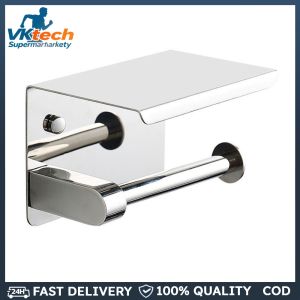 Stainless Steel Paper Towel Stand Punch-Free Floating Paper Shelf Multifunctional Paper Holder Rack Bathroom Accessories
