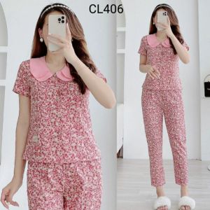 (BunnySky) Đồ bộ mặc nhà đồ bộ nữ thiết kế cổ xếp xinh vải lụa mềm mịn