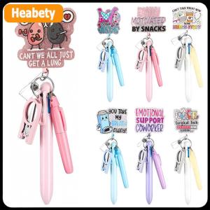 【2-3 days delivery】 5in1 Nurse Pen Set Retractable ID Badge Clip Reels Holder Name Holder Keychain Ballpoint Pen Folding Scissors For Nursing Doctor