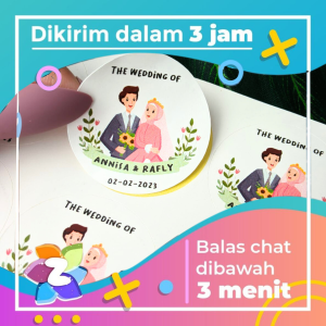 Cetak Sticker Label Bulat Wedding Stiker Pernikahan Souvenir Nikah Zennida Bandung