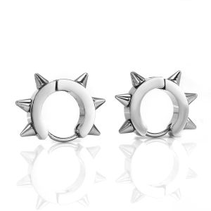 GENENIC 2 Pcs Punk Gothic Black Fashion Geometric Spike Hoop Earrings Jewelry Stud Earring Accessories