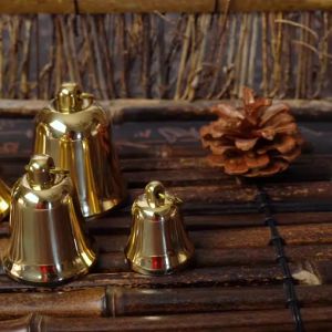 New  Bronze Wind Chimes Yellow Bronze Feng Shui Small Bronze Bells Christmas BellsBells Home Decorations Vintage