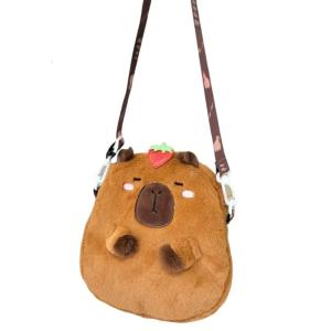 Unique Capybara And Strawberry Themed Plush Crossbody Bag Travel Shoulder Bags For Children Teens And Cartoon Lover