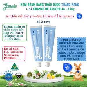 Kem đánh răng trắng răng HA Grants 110g Trắng răng vượt trội giảm ê buốt tái khoáng men răng