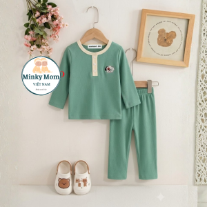 Bộ Quần Áo Trẻ Em Dài Tay Hiệu NATUCO Vải Thun Gân Cho Bé 0-8 tuổi mặc ngủ máy lạnh mùa thu TD-TR14