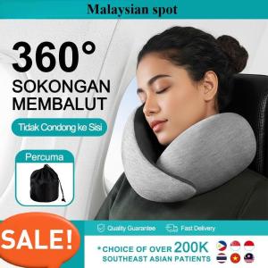 UniHey Memory Foam U-Shaped Neck Pillow Bantal Leher Travel Dewasa Portable Flight Pillow Soft Cervical Cushion For Travel Car Office Nap