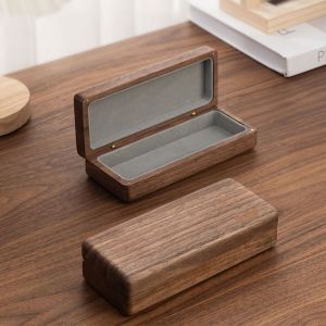 XINSU38 Retro Wood Glasses Case ic Buckle Large Capacity Eyeglasses Protective Case Lightweight Flocking Inside Wood Eye Glass Holder Glasses Accessories