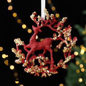 YERZ Butterfly Christmas Tree Pendant Gold Sequin Dragonfly Xmas Tree Pendant Creative Ice Bar Christmas Decorations Christmas Tree Decoration