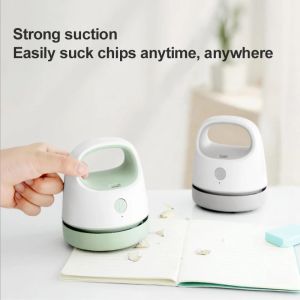 Desktop Vacuum Cleaner Handheld Rechargeable Small Dust Crumbs Suction Cleaning Mini Vacuum Cleaner Household Cleaning Tools