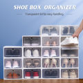 Large shoe box storage stackable shoe rack organizing lalagyan ng sapatos for Sports Shoes High-heeled Shoes. 