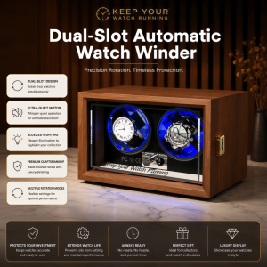 Watch Winders for Automatic Watches Double Automatic Watch Winder for Rolex Blue Light Gift for Man