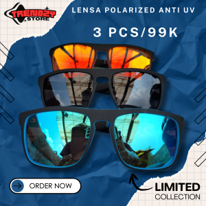 Trendzy Store Kacamata Polarized Anti UV Full Rim Warna-Warni 3 Pcs