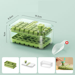 Timed Storage 56 Grid Silicone Ice Cube Tray Mould With Lid Shovel Storage Box Remove With One Click Ice Maker DIY Whiskey Cocktail Tools