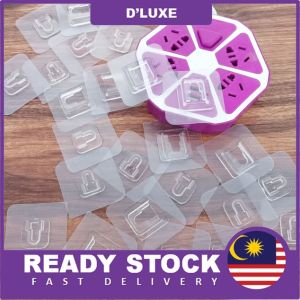 DLUXE Sticky Hook for Kitchen Bathroom Shelf Sticker Sticking Wall Strong Adhesive Hook Hanger Plastic Hook