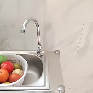 [Free Faucet] Kitchen Sink Stand Rack Basin 304 Snless Steel Worktop Storage Cooking Gas Table
