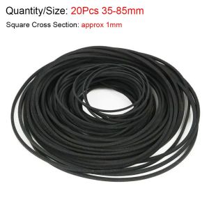 MODERNLUX 20/30Pcs 1mm Square Cassette Tape Machine Belt Rubber Assorted Mixed Style Rubber Drive Belt Durable Universal Recorder Replacement Strap for Recorder Walkman CD DVD VCR Machine Repair