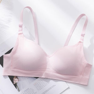 KUCHAR ชุดชั้นในแนวสปอร์ตสำหรับผู้หญิง8-10 10 10-12 12-14 14-16ผ้าฝ้ายบุสีทึบเบาฟรีชุดชั้นในคัพชุดชั้นในเทรนนิ่งสำหรับสตรี