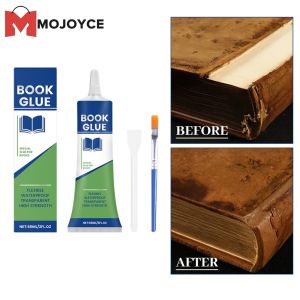 Mojoyce cuốn sách keo sửa chữa với bàn chải rõ ràng Cuốn sách có keo dính trong suốt cuốn sách ràng buộc dính cho phong bì Bưu Thiếp giấy thủ công