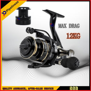 Đường ống Máy Câu Cá quay 12kg Max kéo carrete de pesca 5.2:1 kim loại thép không gỉ Ống cuộn dây câu