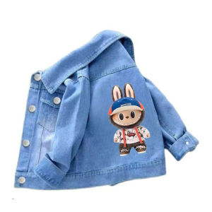 Jaket Denim Anak Perempuan Motif Karakter Lucu Gaya Usia 2-9 Tahun