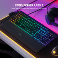 SteelSeries Apex 3 RGB Gaming Keyboard คีบอร์ดเกมมิ่ง ไฟ RGB พร้อมแท่นวางข้อมือ เสียงกดเงียบ ปุ่ม US-TH. 