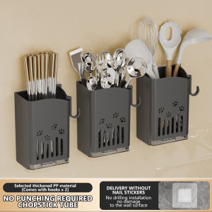 Kitchen Cutlery Spoon Storage Box Multifunctional Draining Chopstick Holder Hollow Drainer Knife Holder Tableware Organizer