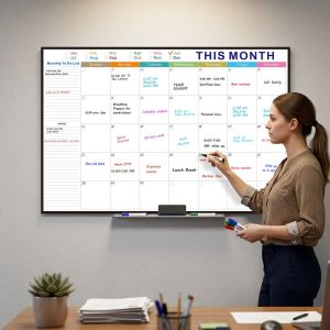 TEN Reusable Calendar Bulletin Board Waterproof Tear Resistant Monthly Planner Board Premium Foldable Dry Erase Calendar Planner School