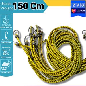 Tali karet pengikat barang di motor murah Kualitas super Panjang 15 meter / 150 cm multifungsi cargo paket kurir bagasi