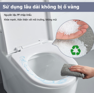 Nắp bồn cầu đóng êm không gây tiếng ồn nhựa dày bền đẹp chịu lực tốt Tấm PP Trắng