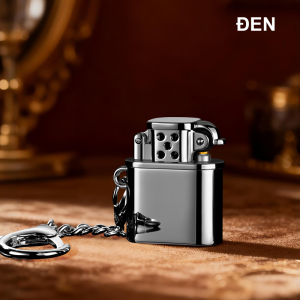 Bật lửa hột quẹt xăng đá mini vân bóng trơn fullbox độc lạ - xài xăng
