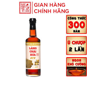 Nước mắm nhỉ Làng Chài Xưa độ đạm 40N nhãn vàng chai thủy tinh 500ml ủ chượp 2 lần