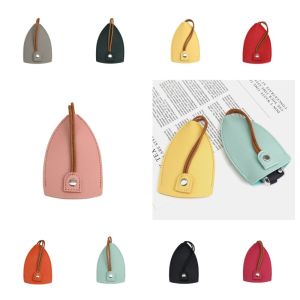 COPOTIYA สีทึบทึบ กระเป๋าพวงกุญแจแบบดึงออกได้ กันน้ำกันน้ำได้ หนังพียู ที่ใส่กุญแจแม่บ้าน ลำลองแบบสบายๆ ที่จัดระเบียบกุญแจ กระเป๋ากุญแจ PU สำหรับผู้หญิง