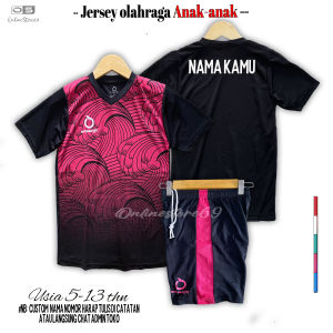 Jersey bola anak sablon nama /set kaos futsal anak-anak / jersey anak usia 5-13 thn