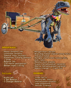 [TRUSTED 100%]  BECAK DINO DINOSAURUS DOKAR MOTOR LISTRIK