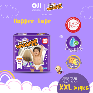Whoopee Mega Tape Diapers Baby - Size S (72s)/M (60s)/L (50s)/XL (44s)/XXL (40s)