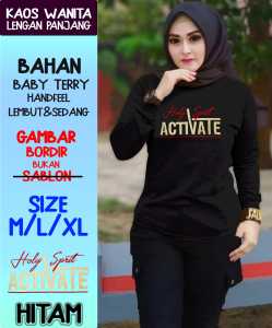 kaos lengan panjang wanita warna merah kekinian motif bordir