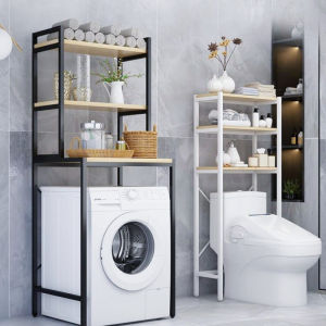 Washing Machine Rack 2/3 Roller Clamshell Bathroom Shelf Multi-layer Multi-Functional Storage Rack