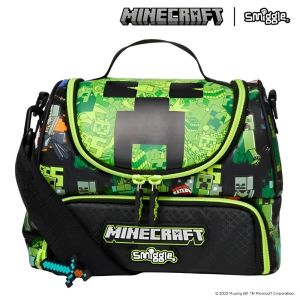 [READY STOCK] [ORIGINAL]Smiggle Cosmos Double Decker Lunchbox With Strap  Marvel Super heroes  Minecraft Purple Butterfly lunchbag