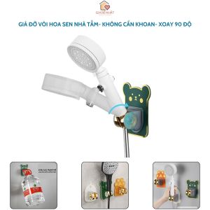 Giá Đỡ Vòi Hoa Sen Nhà Tắm Phụ Kiện Móc Treo Vòi Sen Có Thể Điều Chỉnh 90 Độ Dán Không Cần Khoan Tường
