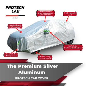 Chery Tiggo 2 Protech Lab - Premium 3-Layered All Weather SILVER Aluminum Car Cover