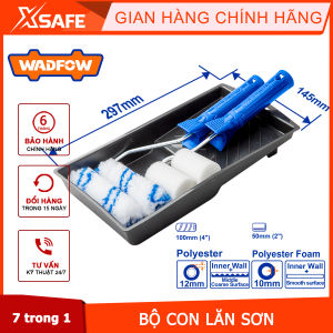 Bộ khay và con lăn sơn 7 trong 1 WADFOW WCB3H71 đường kính cán cọ 53mm thích hợp sơn tường bên trongchính hãng